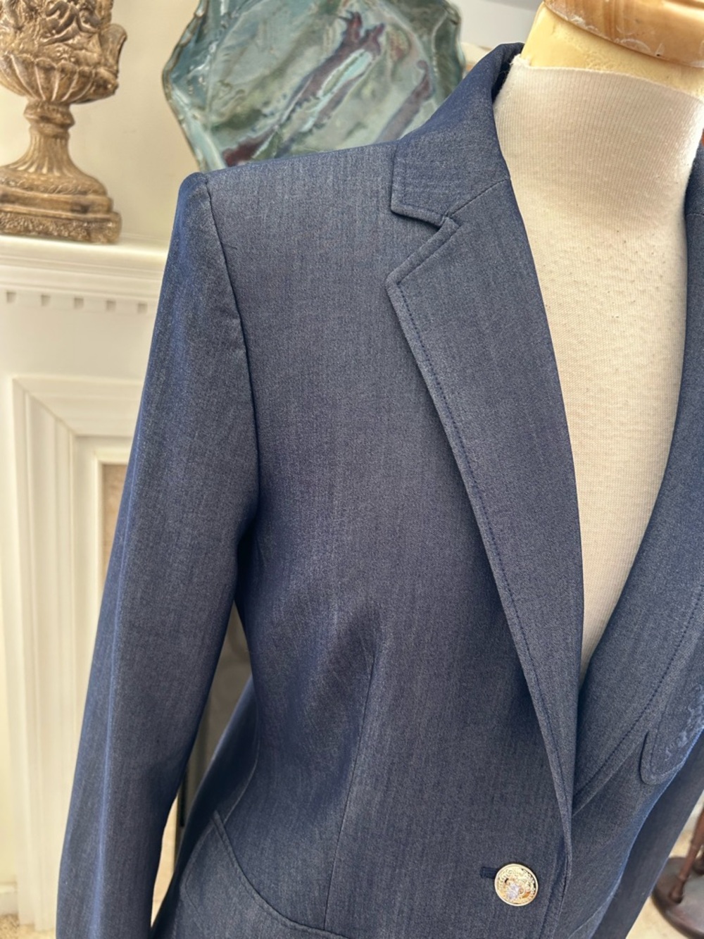 Tommy Hilfiger Navy Embroidered Crest Blazer - Picture 4 of 10